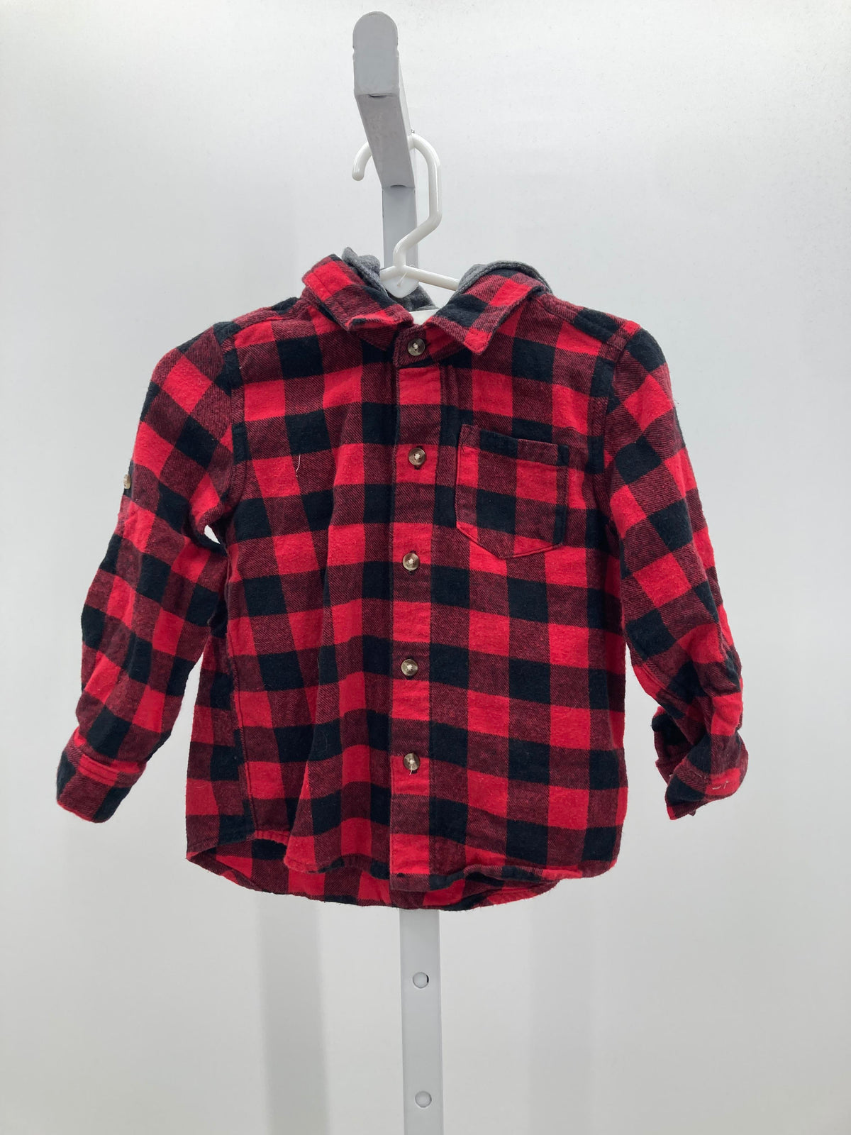 HOODED BLACK PLAID