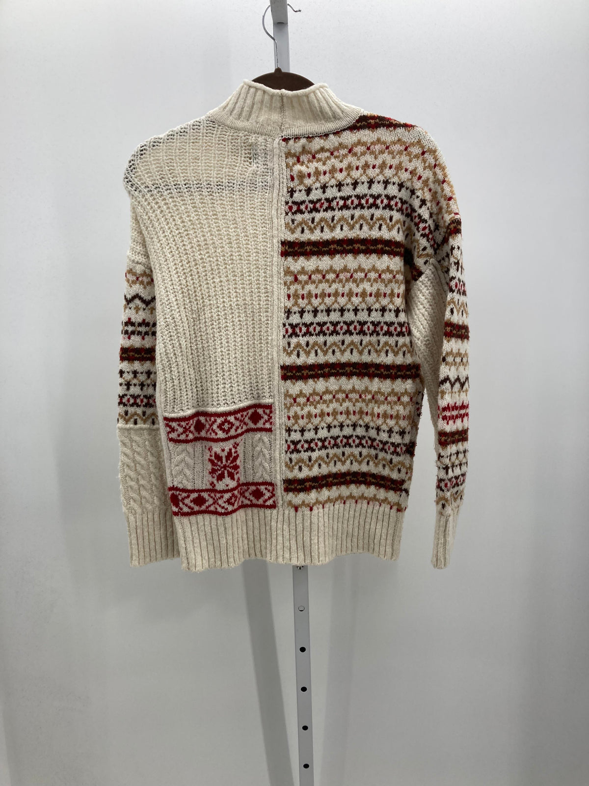 LONG SLV SWEATER RED SNOW FLAKES