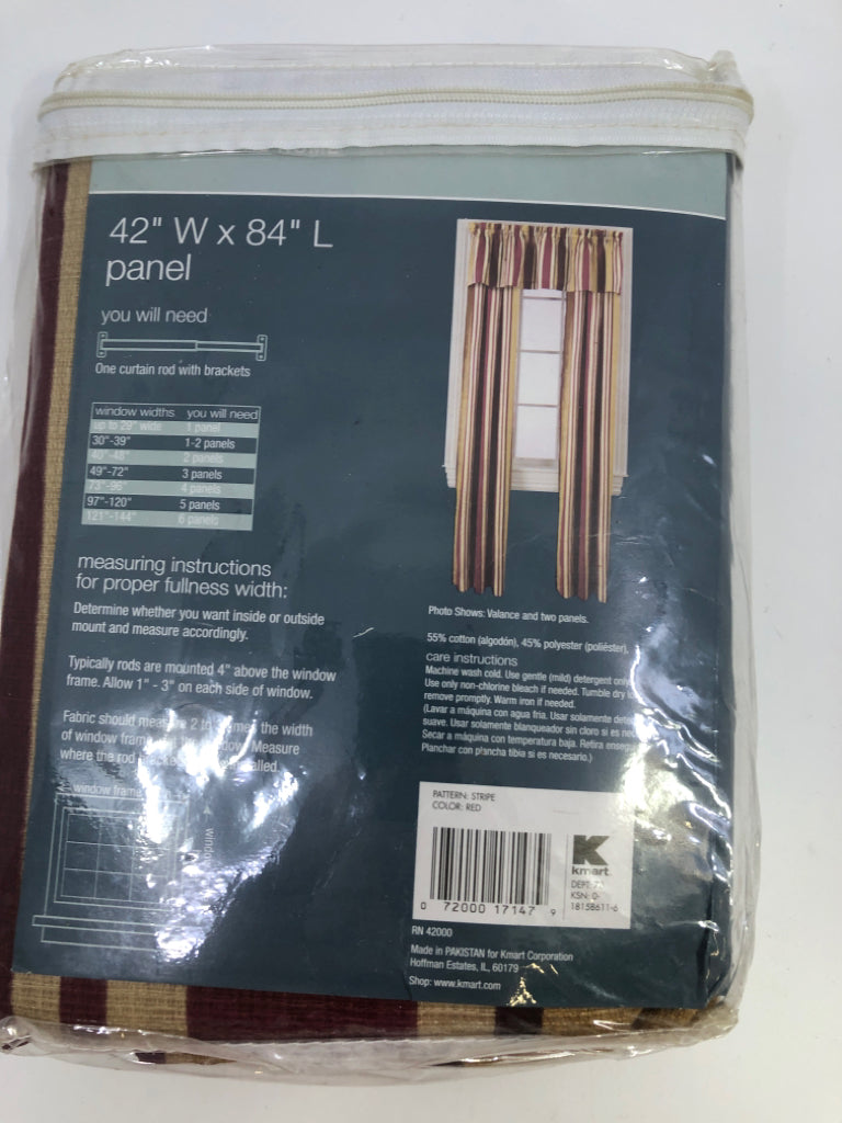 NIP RED STRIPE CURTAIN.