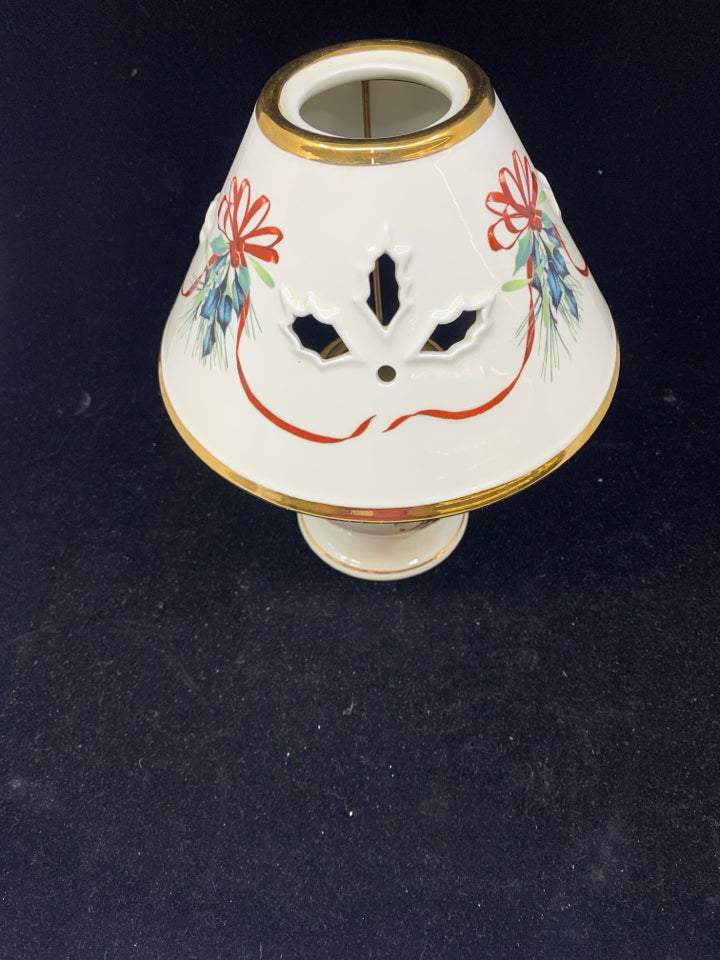2 PC LENOX TEA LIGHT LAMP W/ CARDINALS.