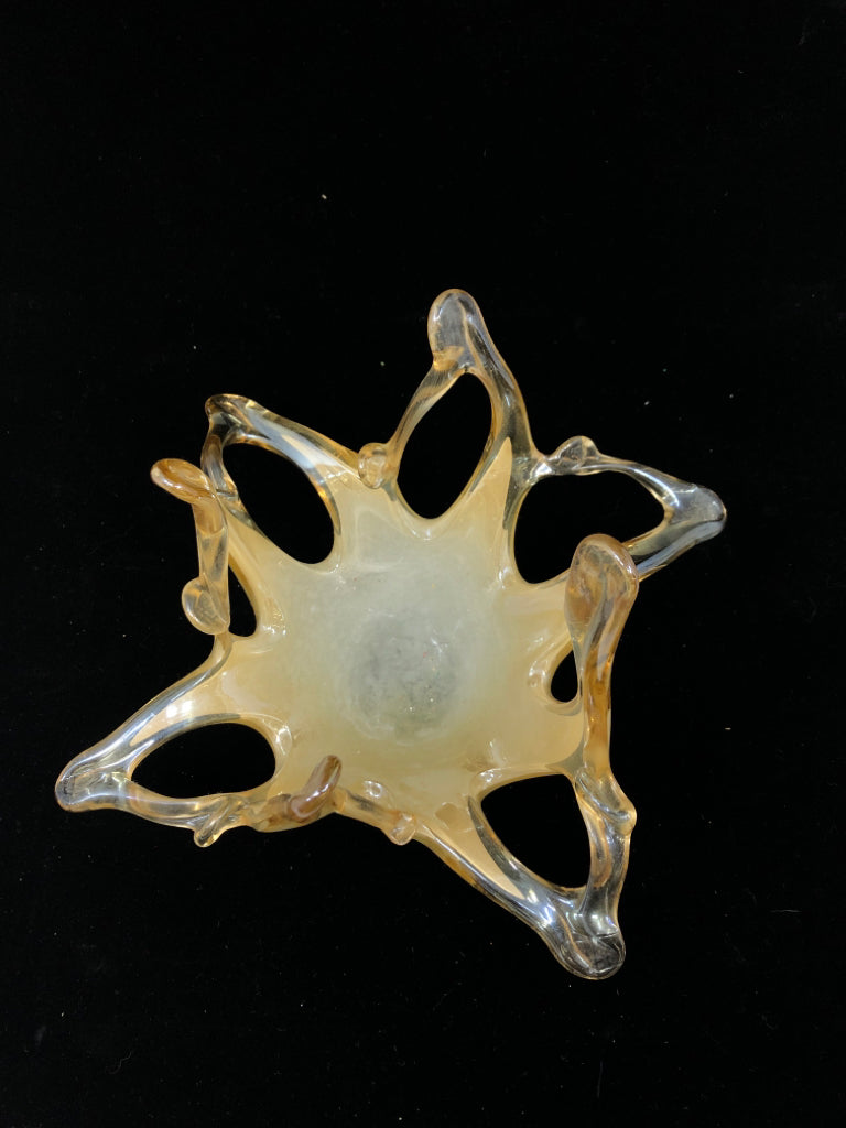 GOLD GLASS ABSTRACT TABLE ART.