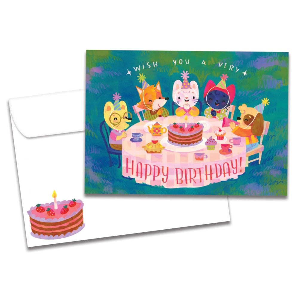 Animal Tea Party, Birthday Card