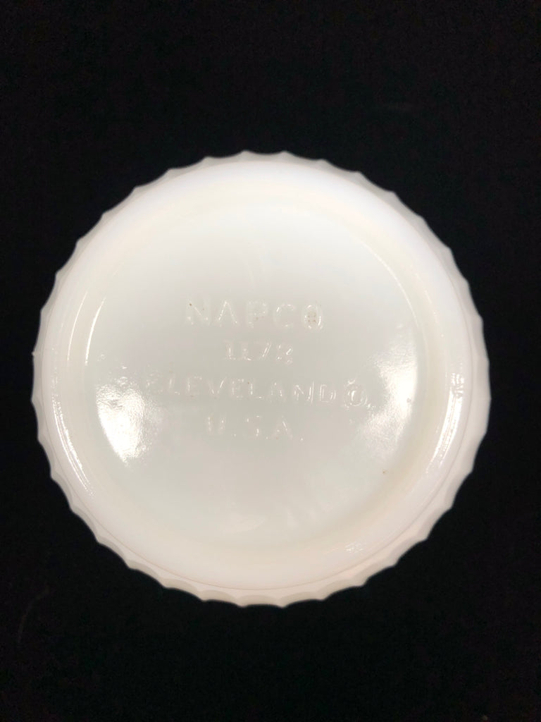 WAVY EDGE MILK GLASS VASE.