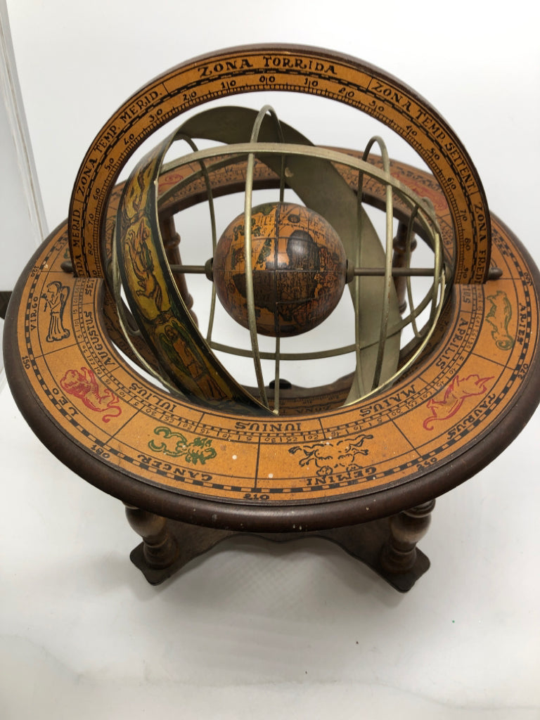 VTG ZODIAC DESK GLOBE.