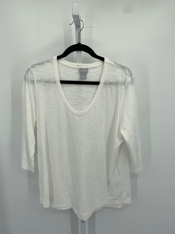 Chico's Size Small Misses 3/4 Sleeve Shirt