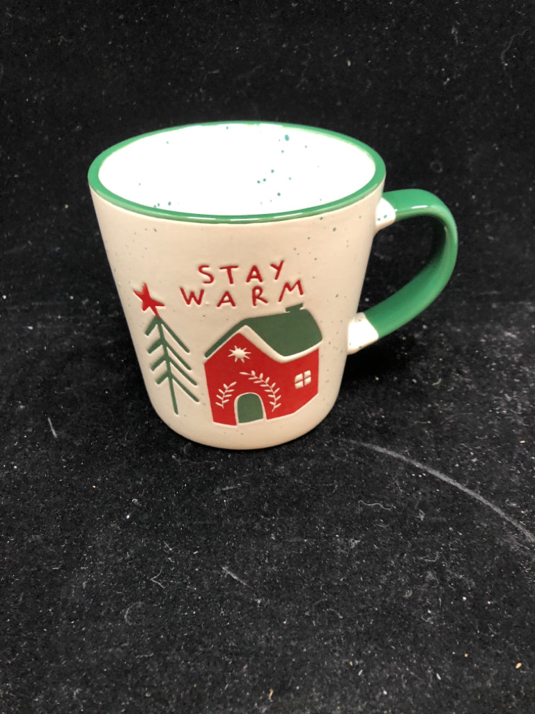 "STAY WARM" HOLIDAY MUG.