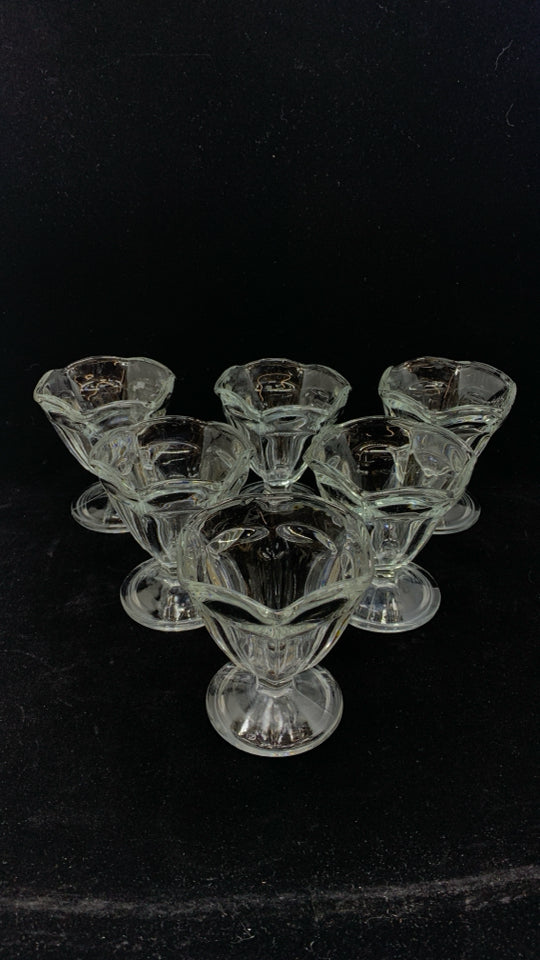 6PC GLASS SUNDAE CUPS.
