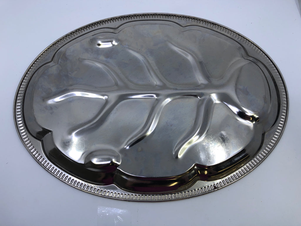 VTG METAL SERVING PLATTER 18" X 13"
