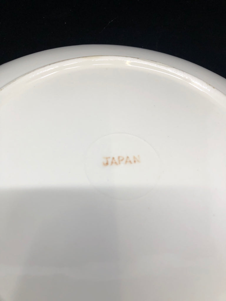 VTG WHITE PLATE BROWN COTTAGE PATTERN.