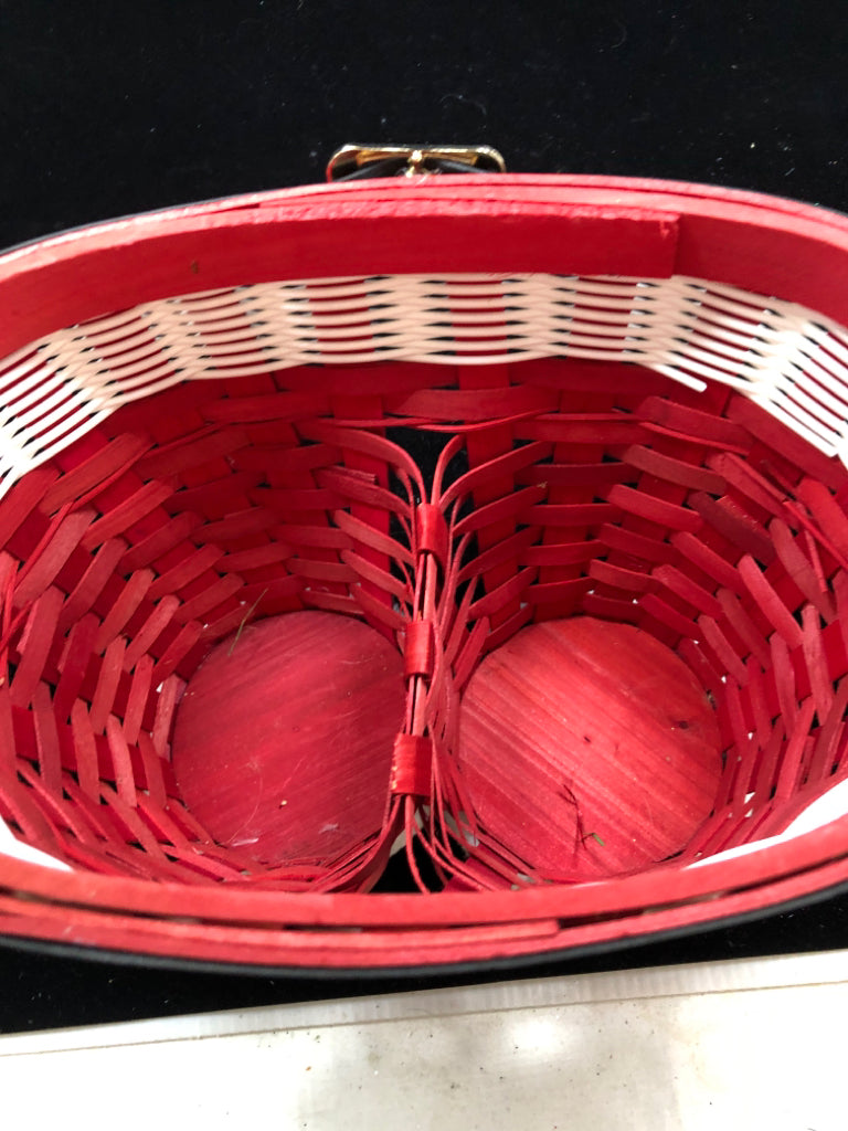 SANTA LEGS WICKER BASKET.