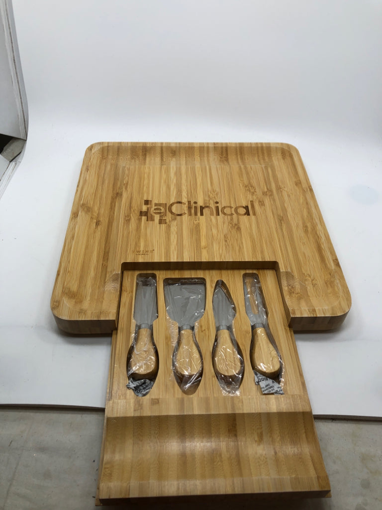 WOOD CHEESE BOARD + KNIFE- TWINE LIVING.