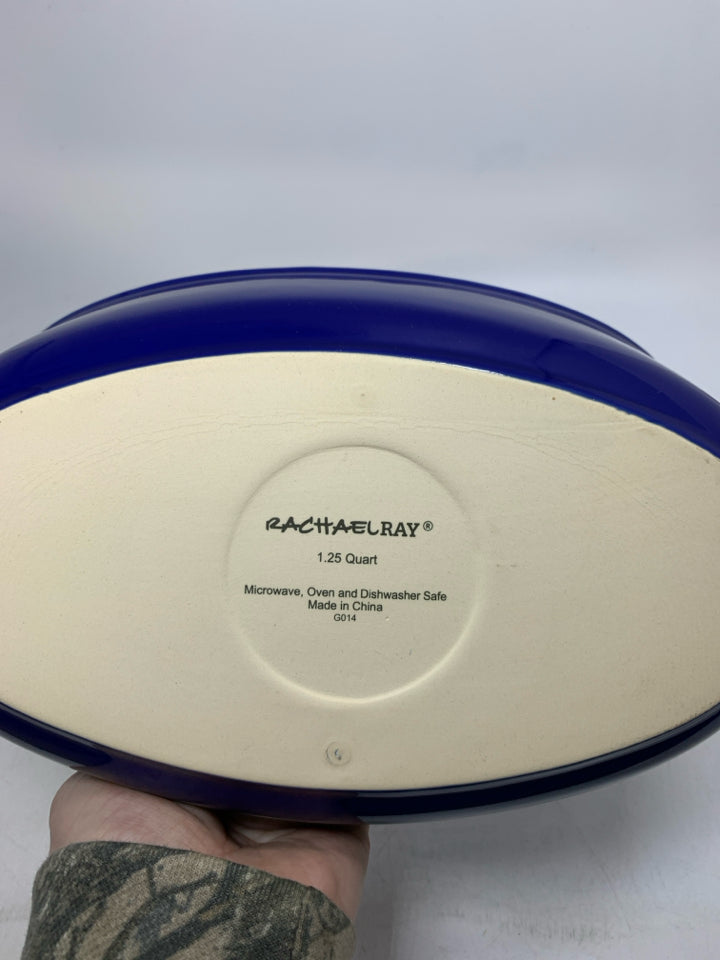 COBALT BLUE CASSEROLE DISH W/ HANDLES.