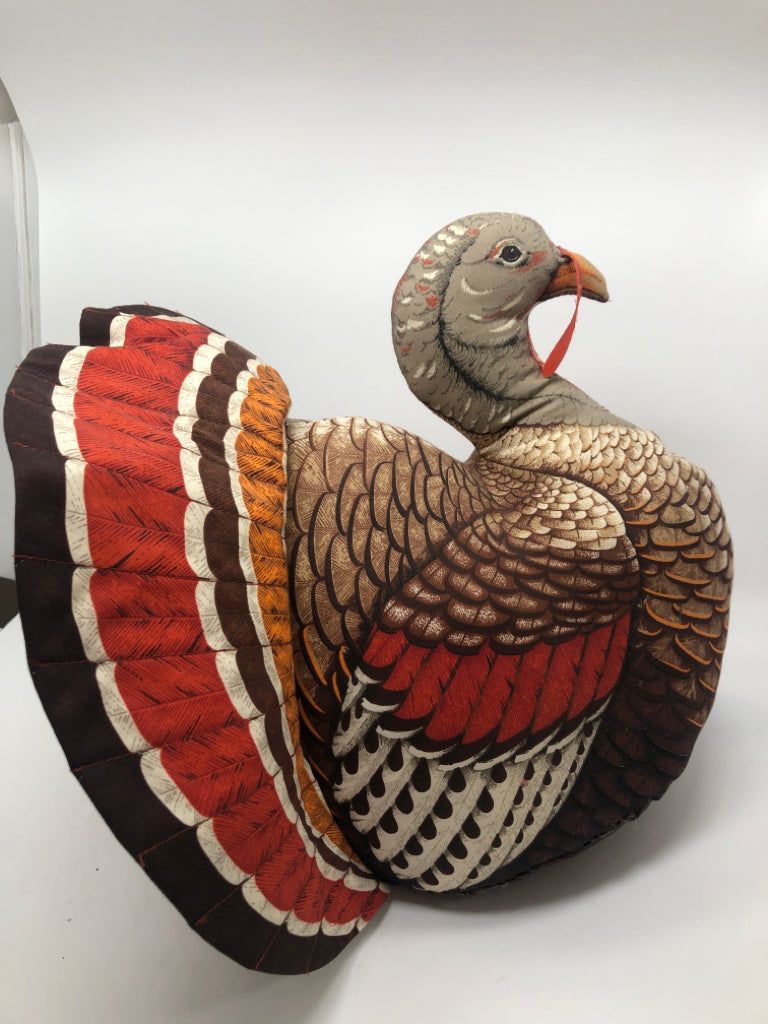 FABRIC WEIGHTED TURKEY DECOR.