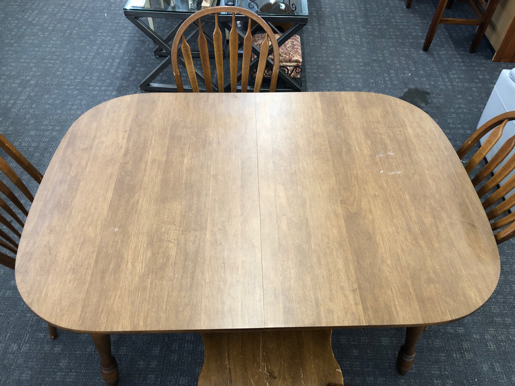 MODERN WOOD KITCHEN TABLE & 4 CHAIRS - WALTER OF WABASH/AMESBURY.