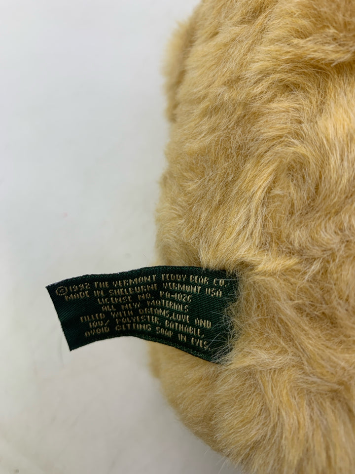 LIGHT BROWN VERMONT TEDDY BEAR W/ TAGS.