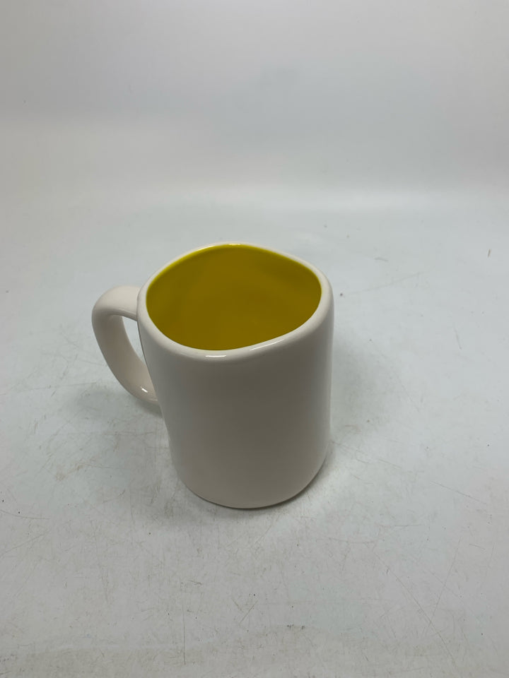 TEA TIME YELLOW INTERIOR MUG.