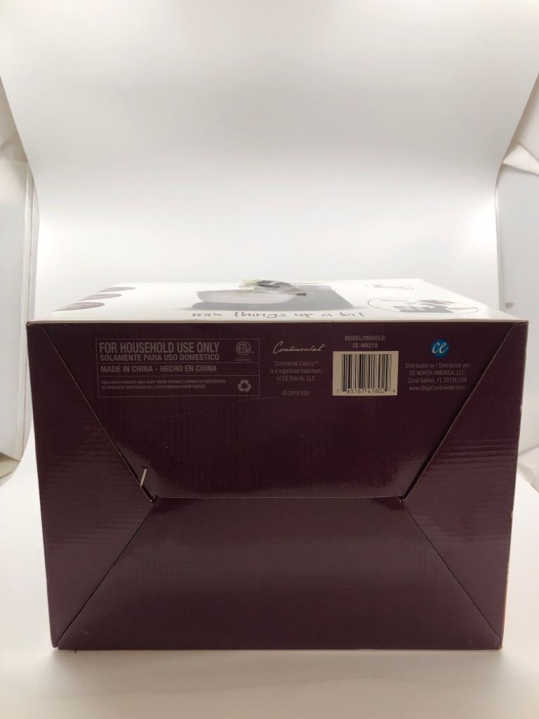 NIB CONTINENTAL STAND MIXER.