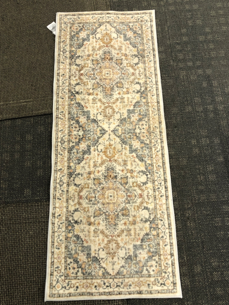 WASHABLE PERSIAN PRINTED RUG RUNNER.