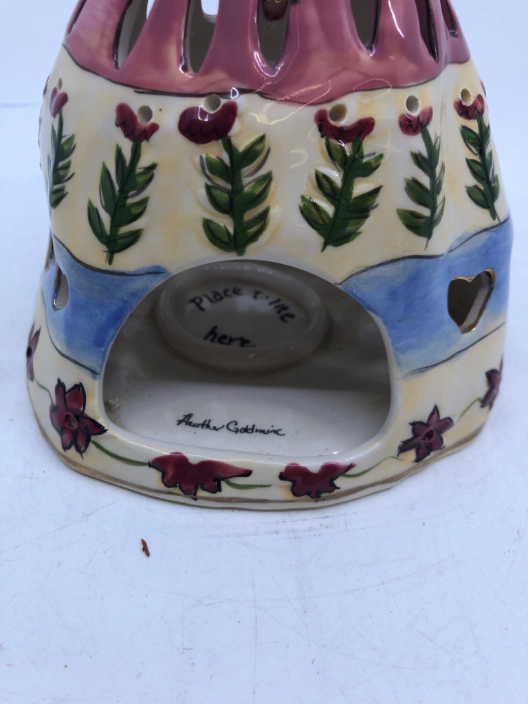 CERAMIC RED HEAD WOMAN TEA LIGHT HOLDER QUEEN OF SISTERS.