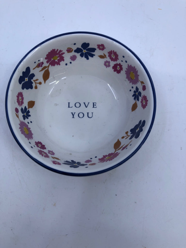SMALL LOVE YOU FLORAL TRINKET DISH.