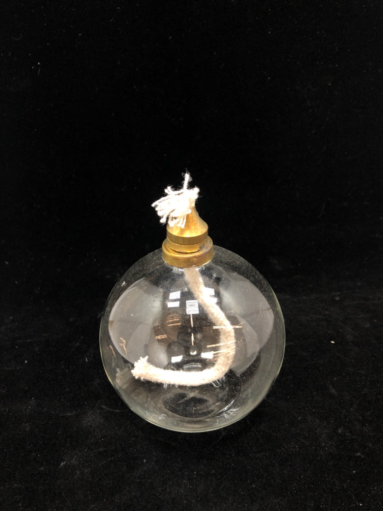MED CLEAR GLASS OIL LANTERN BALL.