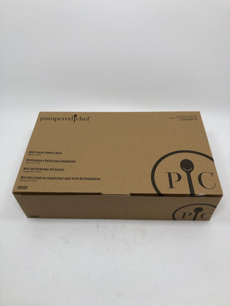 NIB MINI FREEZER BOWLS & RACK.