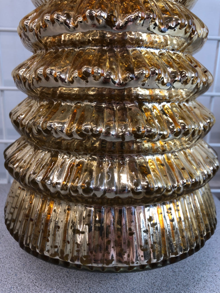 GOLD MERCURY GLASS WINTER TREE DECOR.