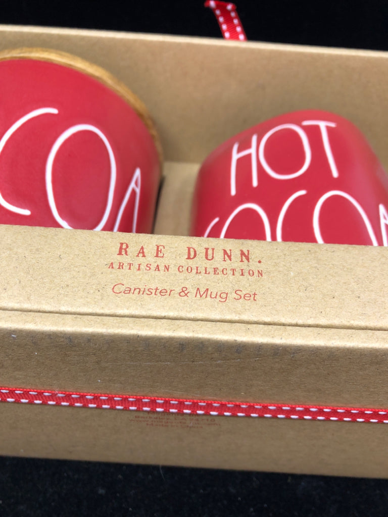 NIB COCOA CANISTER/ HOT COCOA MUG SET.