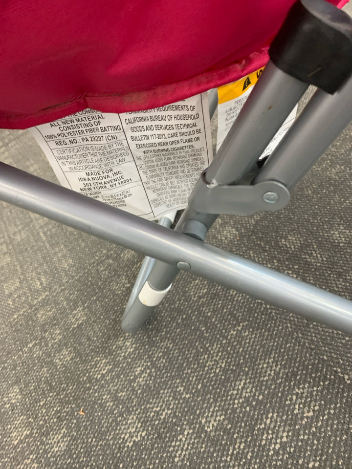 FLUFFY PINK FOLDING KIDS CHAIR.
