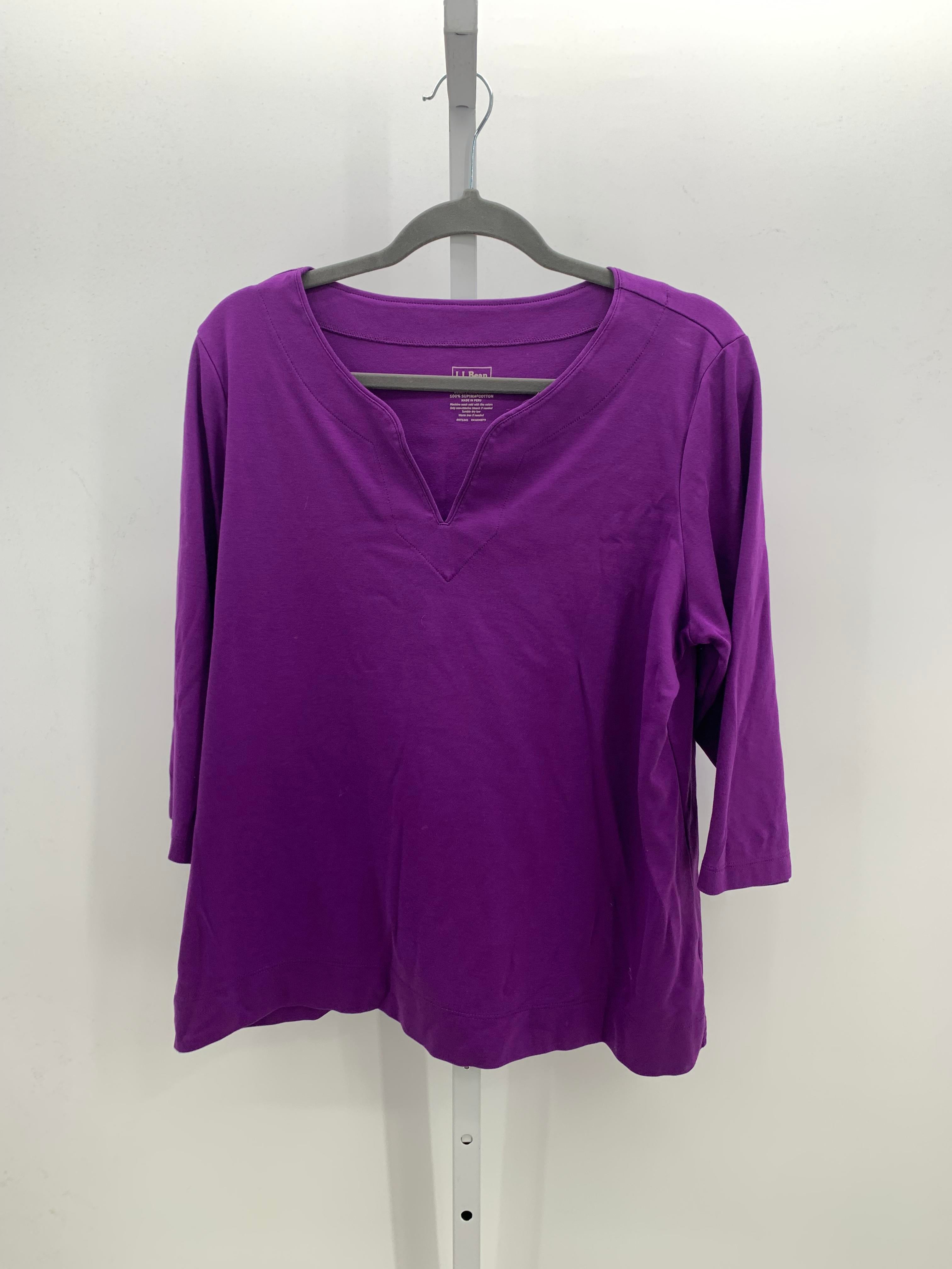 LL Bean Size 1X Womens 3/4 Sleeve Shirt