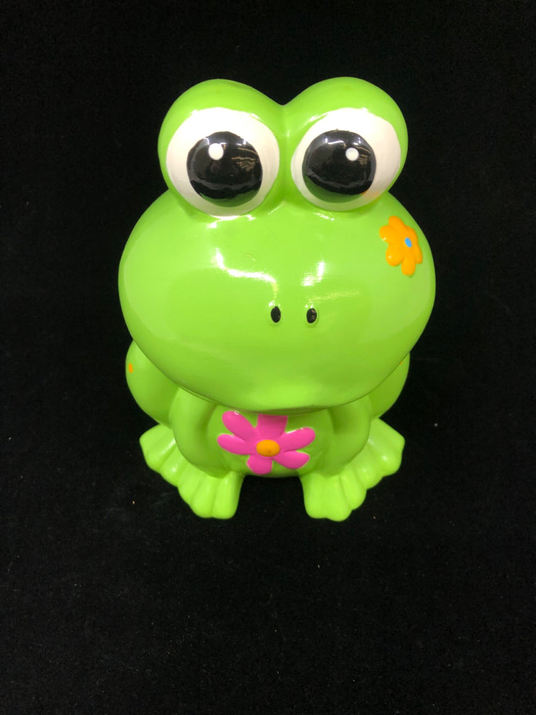 FLOWER FROG COIN BANK.