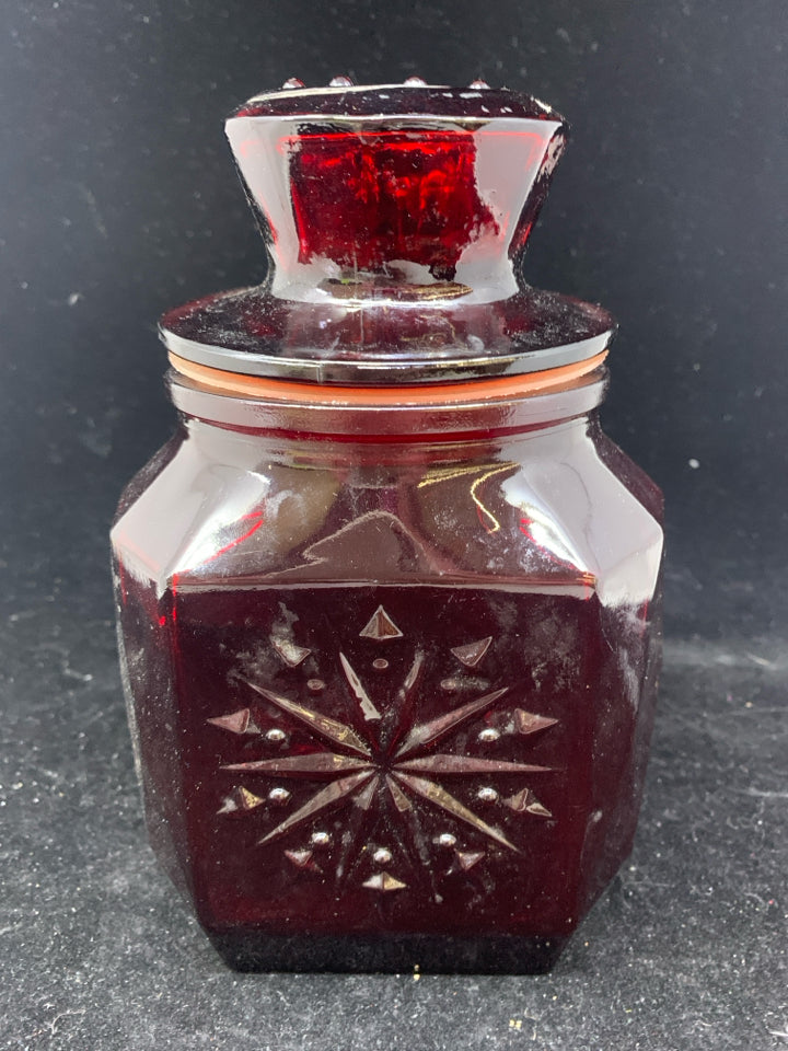 VTG CRANBERRY CANISTER.
