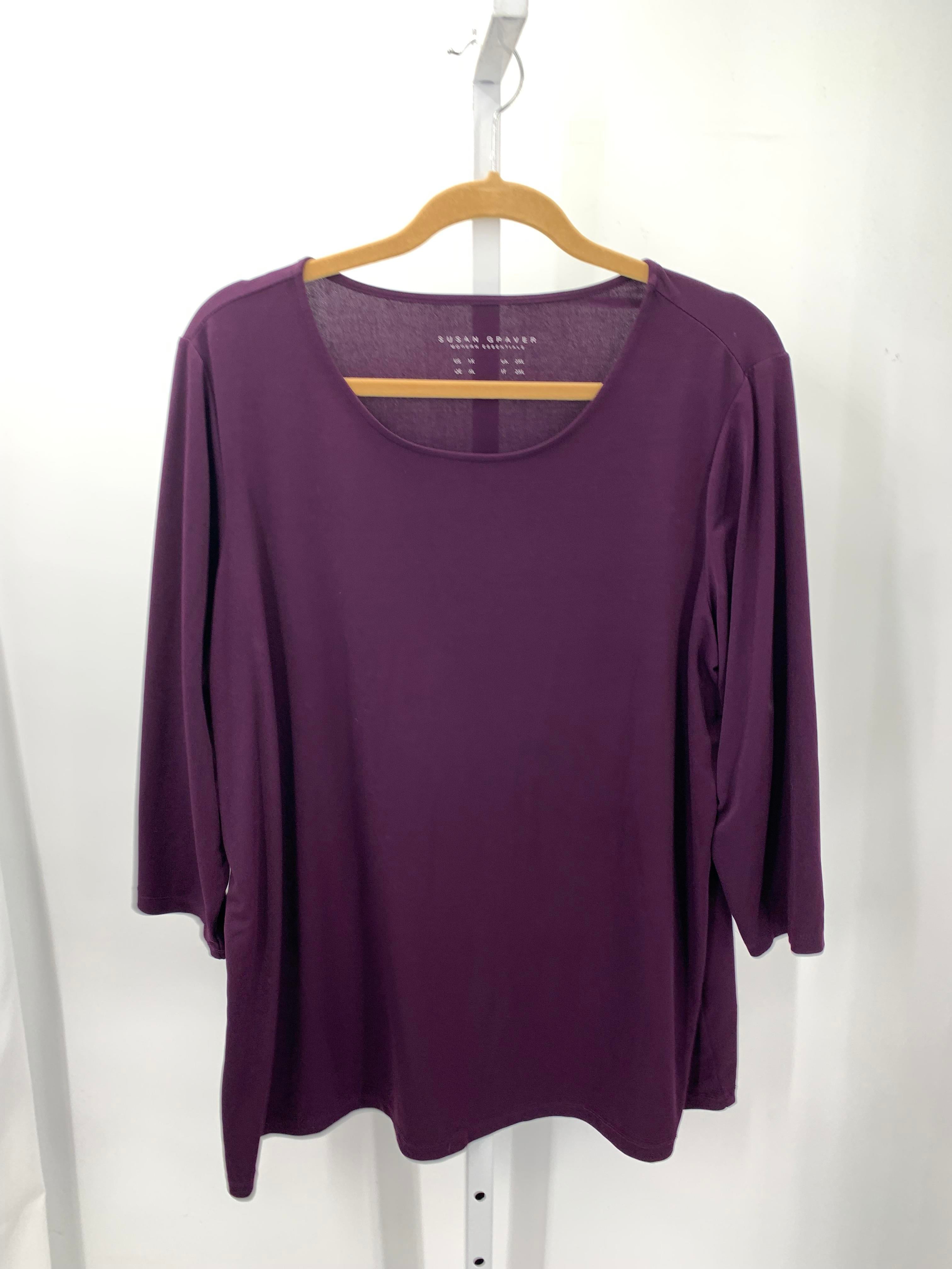 Susan Graver Size 1X Womens Long Sleeve Shirt