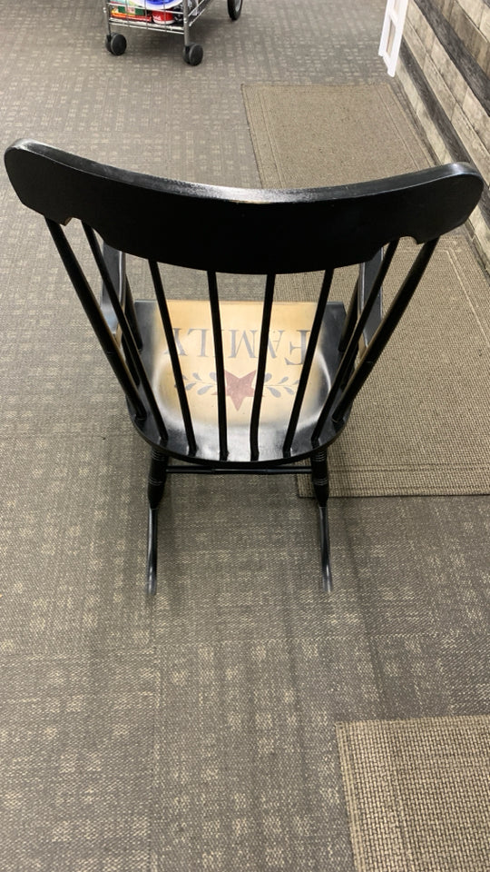PRIMITIVE FAMILY PAINTED ROCKING CHAIR.