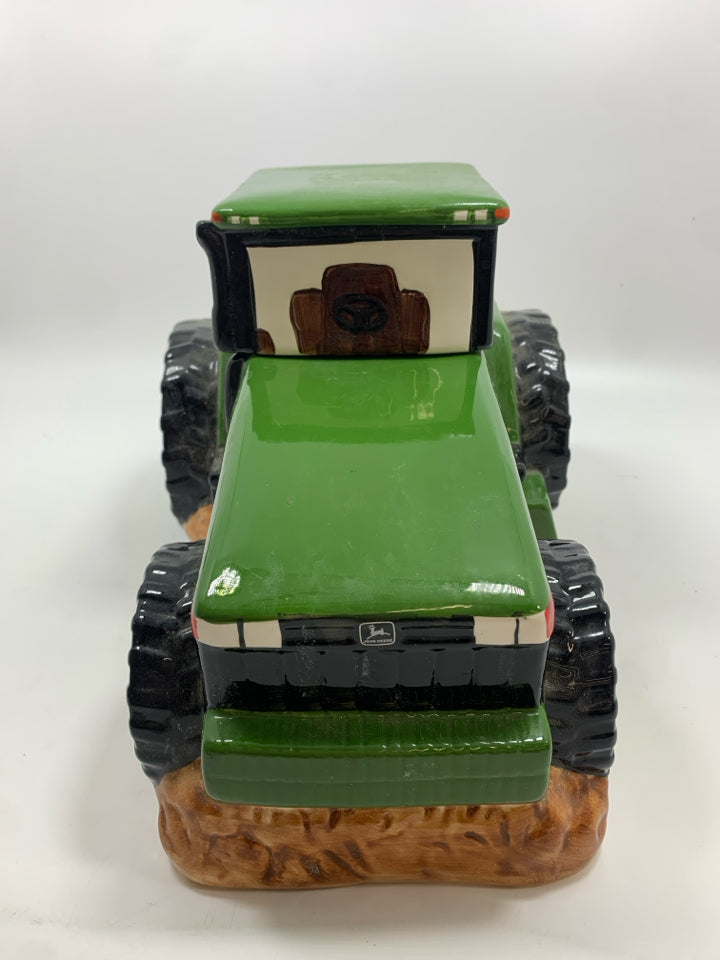 JOHN DEER GREEN TRACTOR COOKIE JAR.