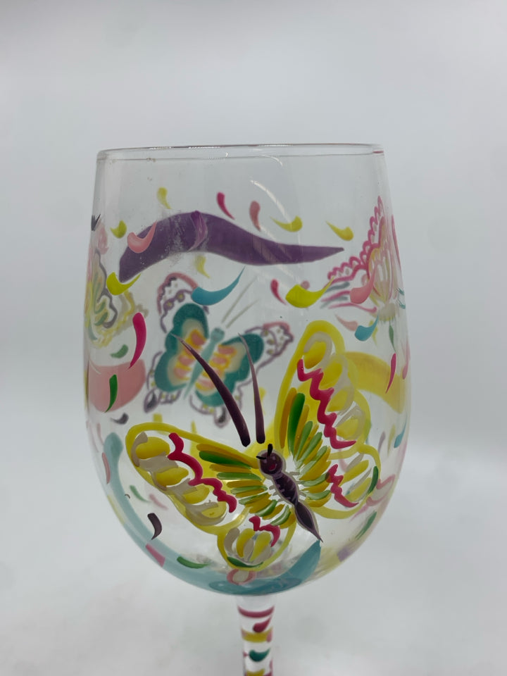 NIB LOLITA "SOCIAL BUTTERFLY" WINE GLASS.