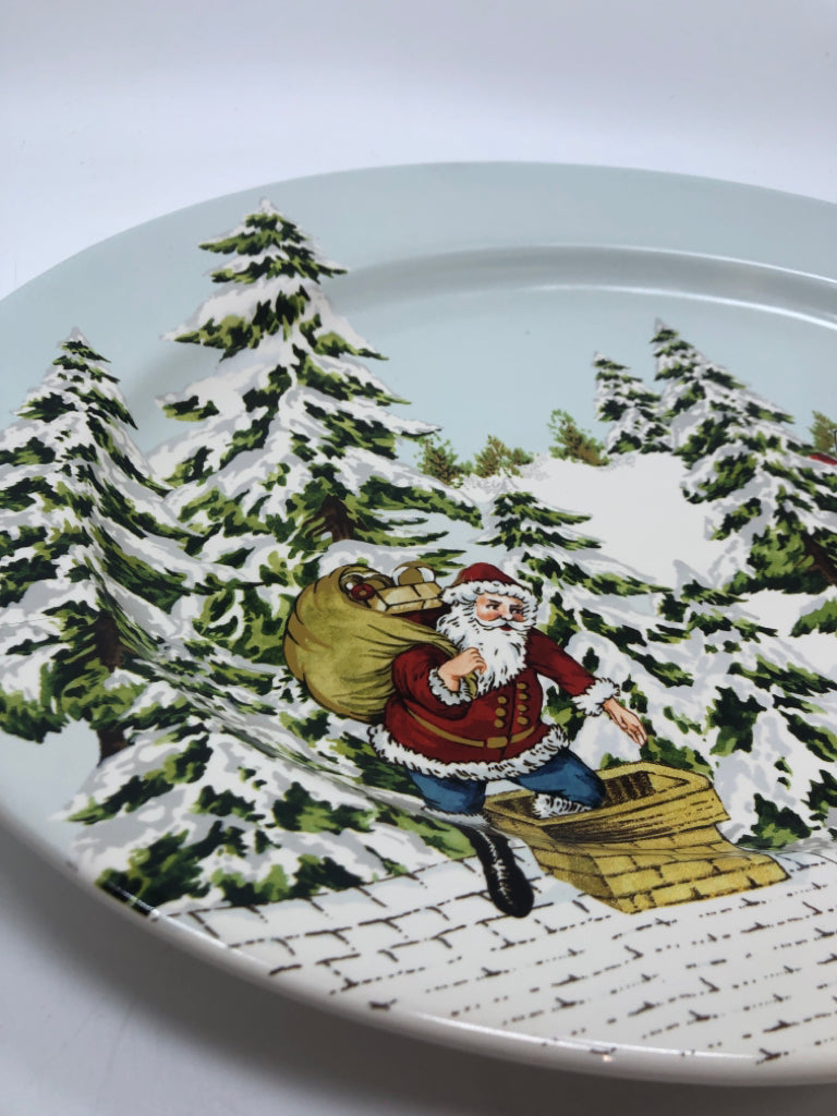 SANTA DOWN CHIMNEY PLATTER-WILLIAMS SONOMA .