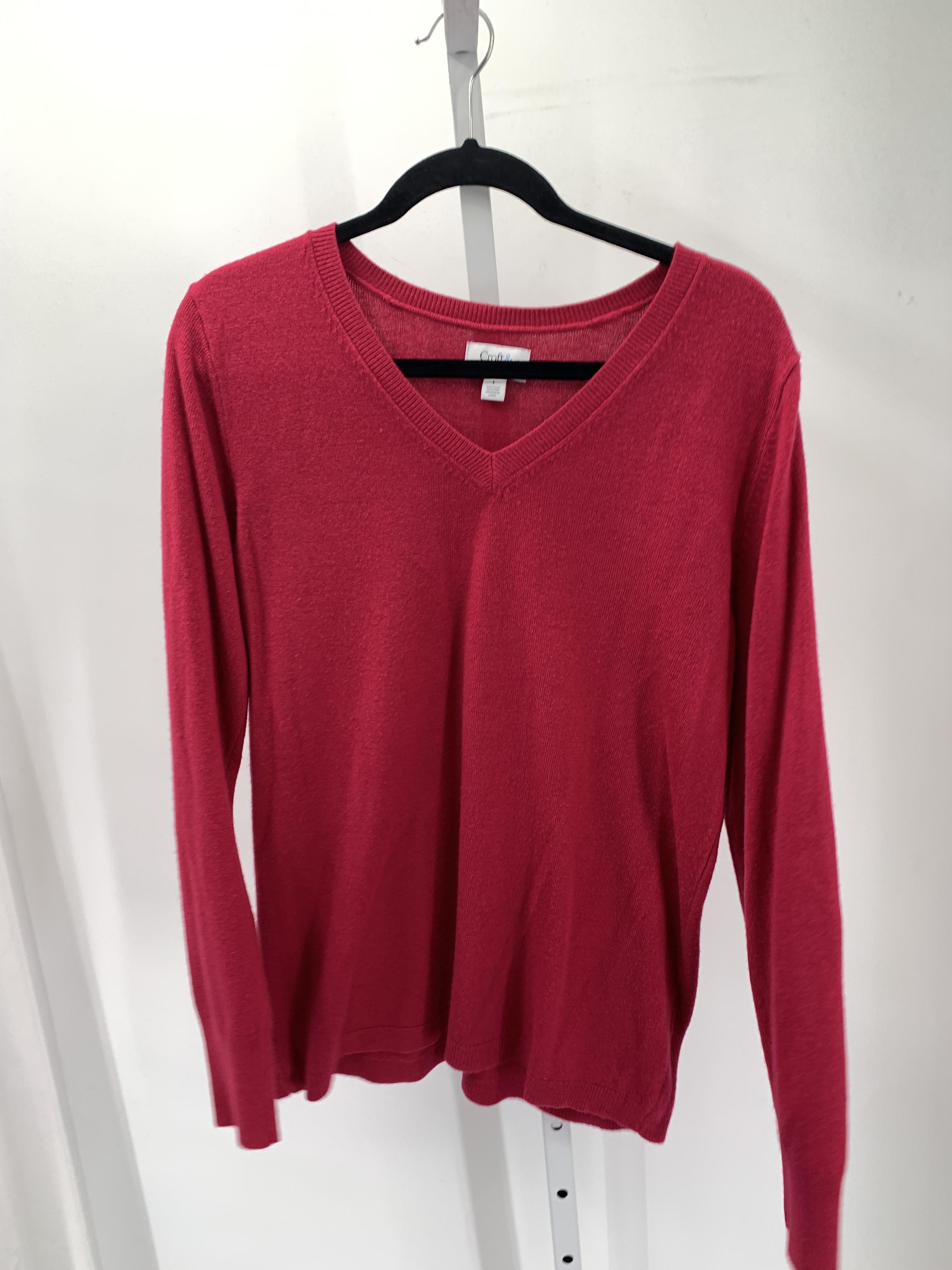 Croft & Barrow Size Large Misses Long Slv Sweater