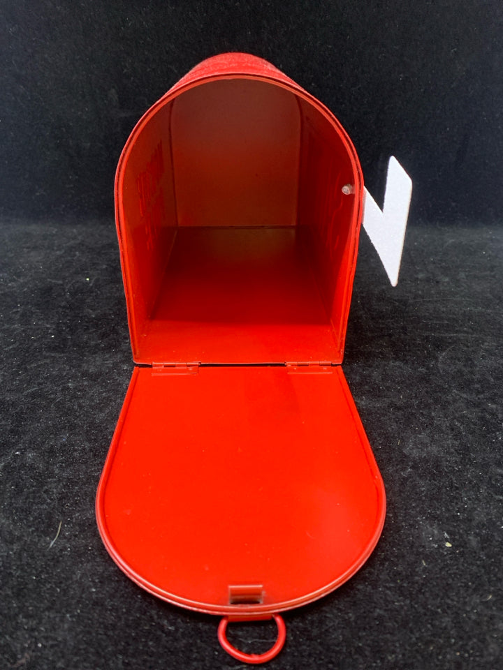 RED METAL "LETTERS TO SANTA" MAILBOX.