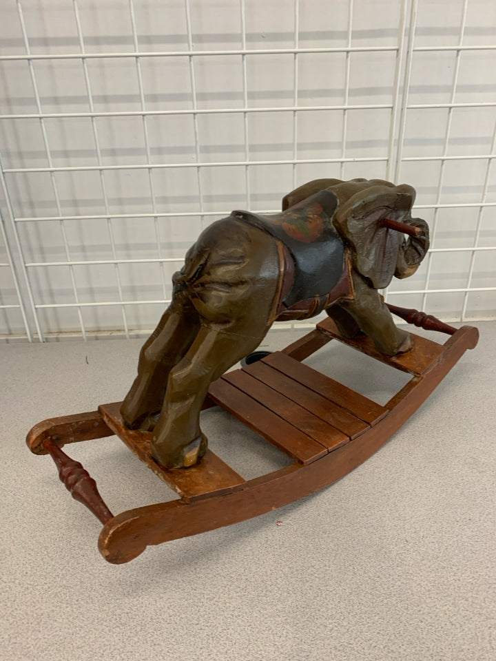 VTG ROCKING ELEPHANT TABLETOP FIGURINE.