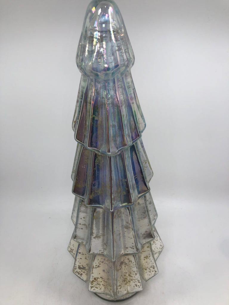 IRIDESCENT MERCURY GLASS WINTER TREE DECOR.