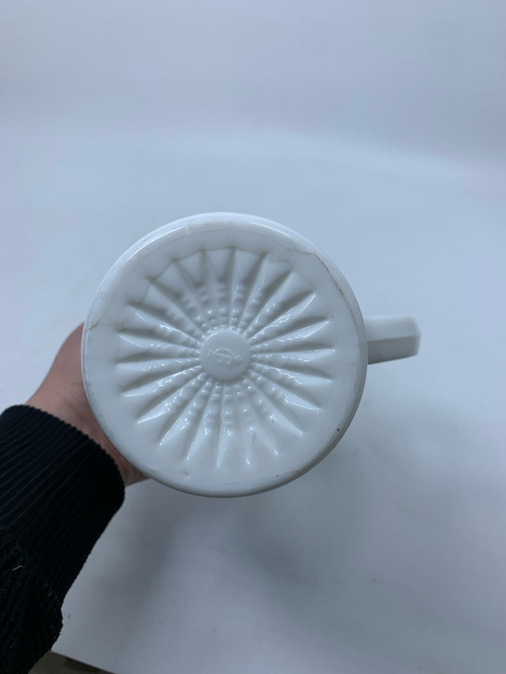 MILK GLASS EMBOSSED GRAPES/IVY PITCHER.