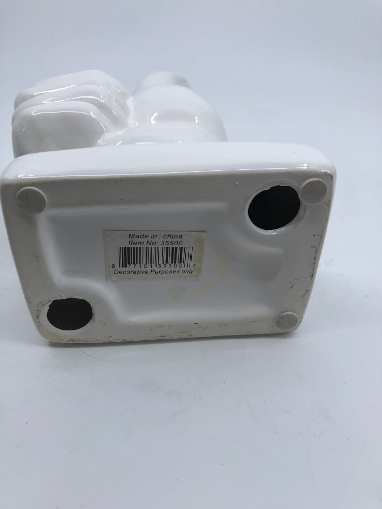 WHITE CERAMIC THUMBS UP.