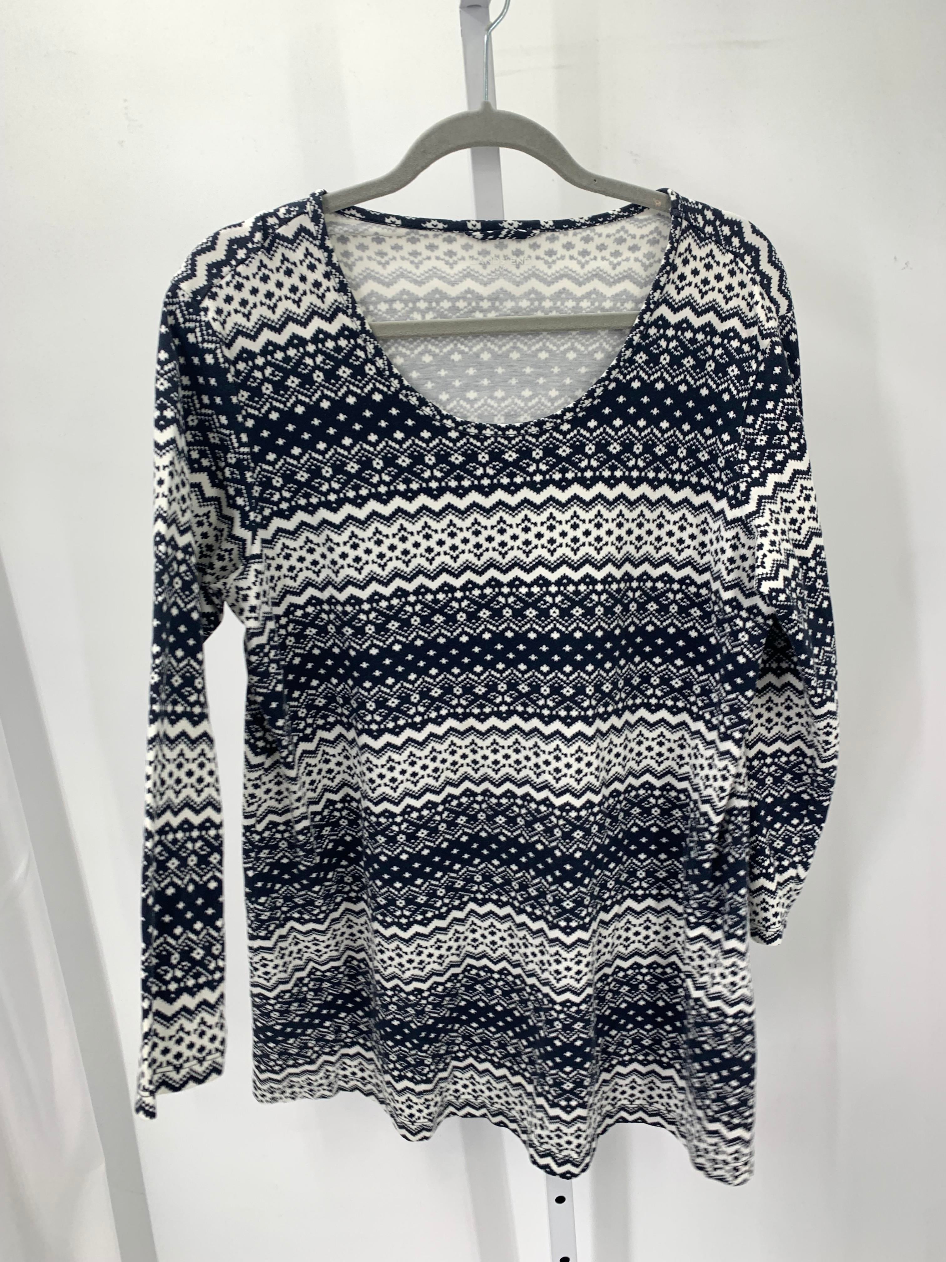 Lands End Size Large Petite Petite 3/4 Sleeve Shirt