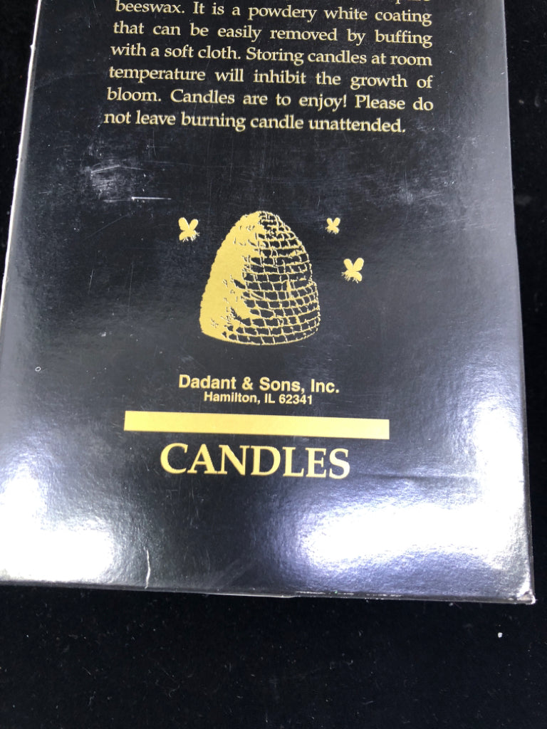 NIB BEESWAX TAPER CANDLE RED/GREEN.