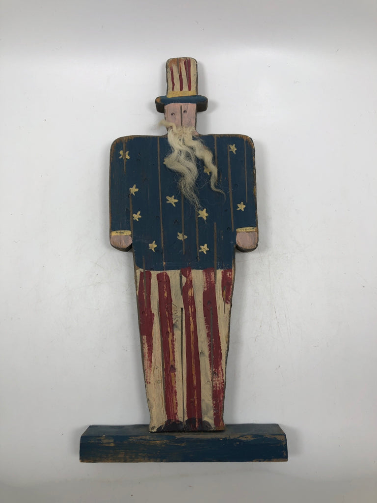 PRIMITIVE AMERICANA MAN W/BEARD- UNCLE SAM.