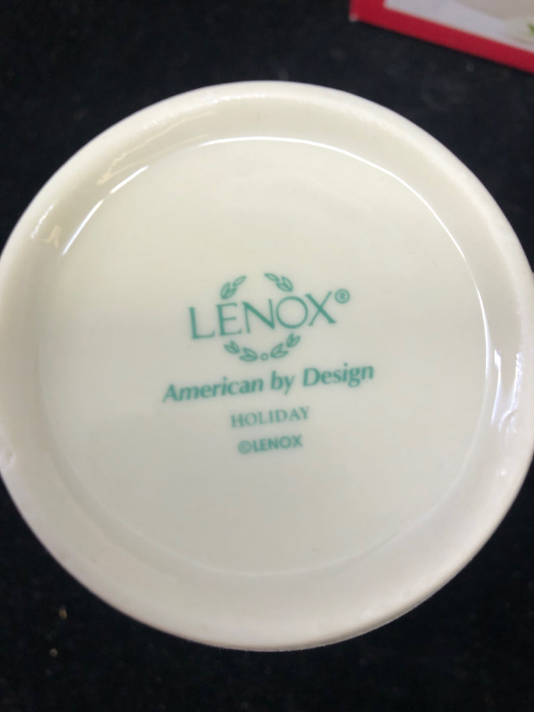 NIB 2 NAUGHTY/NICE MUGS W/ SPOONS LENOX.