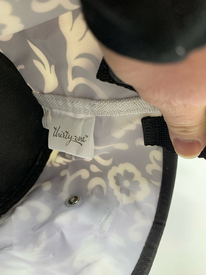 NEW BLACK/WHITE PAISLEY PATTERN FABRIC OH SNAP BIN.