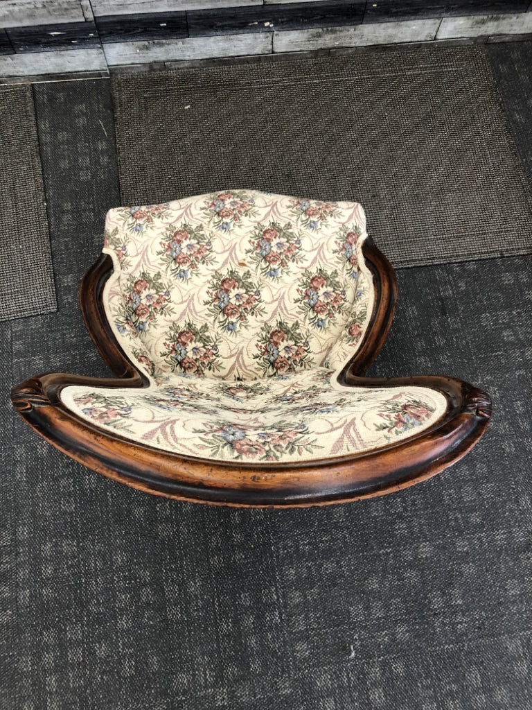 FLORAL HIGH BACK ACCENT CHAIR.