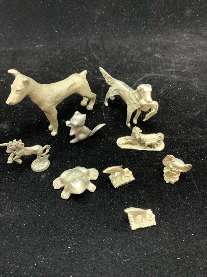 BAG OF SM PEWTER ANIMALS.